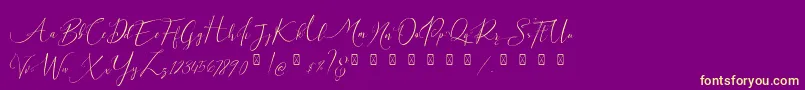 Milova Demo Font – Yellow Fonts on Purple Background