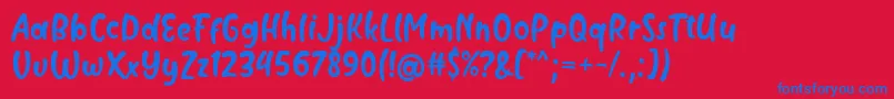 Czcionka Milyone Font by Rifky 7NTypes – niebieskie czcionki na czerwonym tle