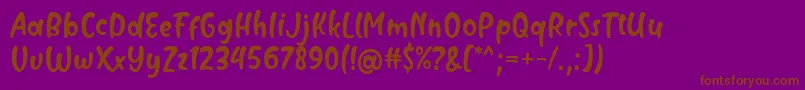 フォントMilyone Font by Rifky 7NTypes – 紫色の背景に茶色のフォント