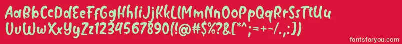 Milyone Font by Rifky 7NTypes Font – Green Fonts on Red Background