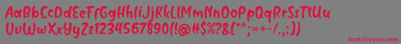 Milyone Font by Rifky 7NTypes-fontti – punaiset fontit harmaalla taustalla