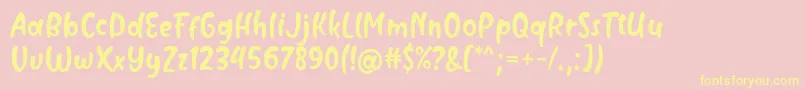 Milyone Font by Rifky 7NTypes-Schriftart – Gelbe Schriften auf rosa Hintergrund