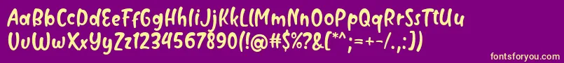 Fonte Milyone Font by Rifky 7NTypes – fontes amarelas em um fundo roxo