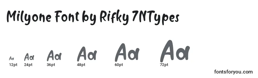 Размеры шрифта Milyone Font by Rifky 7NTypes