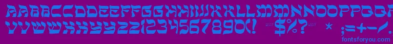 Sholom Font – Blue Fonts on Purple Background