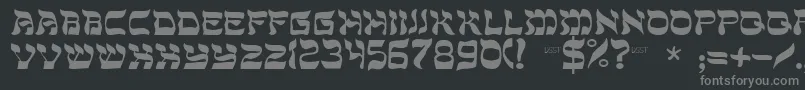 Sholom-fontti – harmaat kirjasimet mustalla taustalla