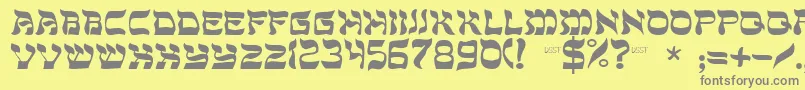 フォントSholom – 黄色の背景に灰色の文字