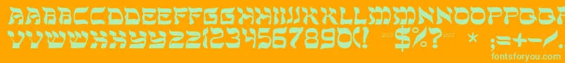 Sholom Font – Green Fonts on Orange Background