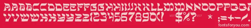 Sholom Font – Pink Fonts on Red Background