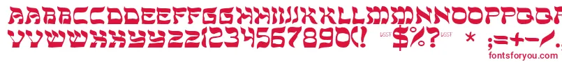 フォントSholom – 白い背景に赤い文字