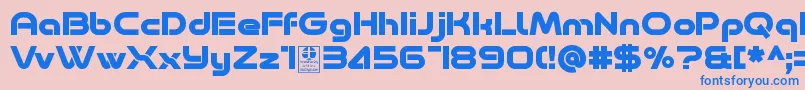 Minalis Bold Demo-Schriftart – Blaue Schriften auf rosa Hintergrund