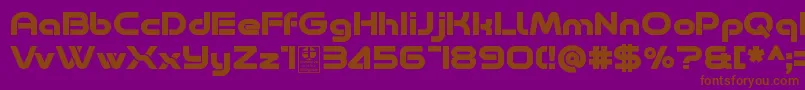 Minalis Bold Demo-Schriftart – Braune Schriften auf violettem Hintergrund