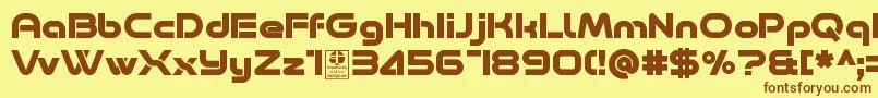 Minalis Bold Demo-fontti – ruskeat fontit keltaisella taustalla