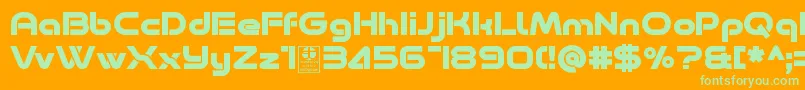 Шрифт Minalis Bold Demo – зелёные шрифты на оранжевом фоне
