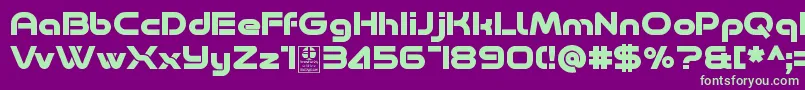 Minalis Bold Demo-Schriftart – Grüne Schriften auf violettem Hintergrund