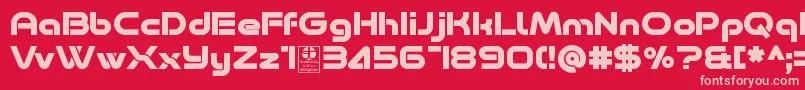 Minalis Bold Demo-fontti – vaaleanpunaiset fontit punaisella taustalla