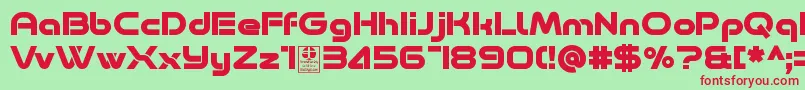 Minalis Bold Demo-fontti – punaiset fontit vihreällä taustalla
