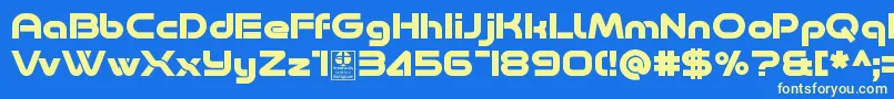 Minalis Bold Demo-Schriftart – Gelbe Schriften auf blauem Hintergrund