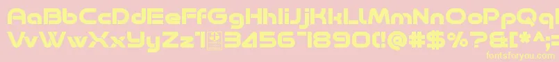 Minalis Bold Demo-fontti – keltaiset fontit vaaleanpunaisella taustalla