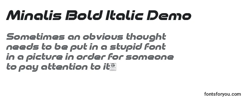 Шрифт Minalis Bold Italic Demo