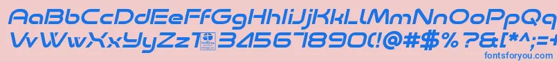 Minalis Italic Demo Font – Blue Fonts on Pink Background