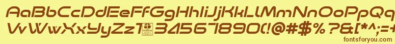 Minalis Italic Demo Font – Brown Fonts on Yellow Background