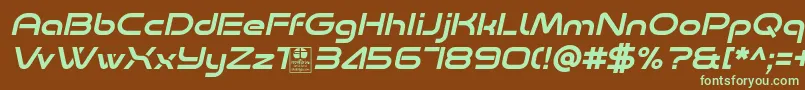 Minalis Italic Demo Font – Green Fonts on Brown Background
