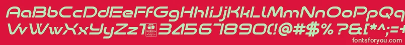 Minalis Italic Demo Font – Green Fonts on Red Background