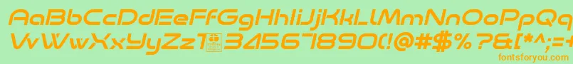 Minalis Italic Demo Font – Orange Fonts on Green Background