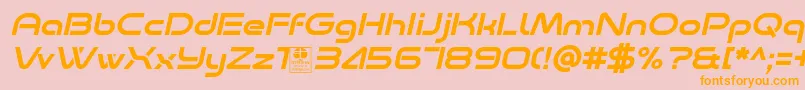 Minalis Italic Demo Font – Orange Fonts on Pink Background