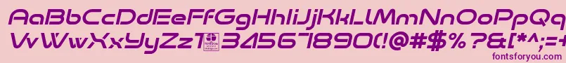 Minalis Italic Demo-fontti – violetit fontit vaaleanpunaisella taustalla