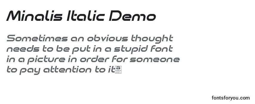 フォントMinalis Italic Demo