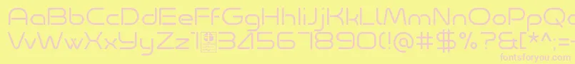 Minalis Light Demo-Schriftart – Rosa Schriften auf gelbem Hintergrund