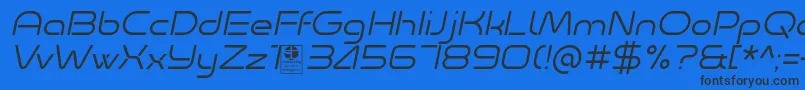 Minalis Light Italic Demo Font – Black Fonts on Blue Background
