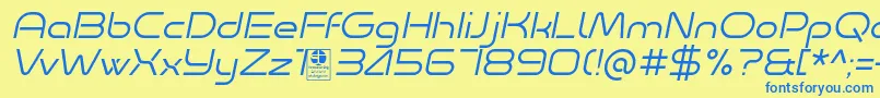 fuente Minalis Light Italic Demo – Fuentes Azules Sobre Fondo Amarillo