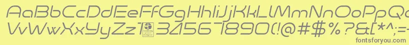 Minalis Light Italic Demo-Schriftart – Graue Schriften auf gelbem Hintergrund
