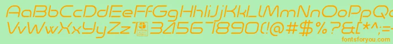 Minalis Light Italic Demo Font – Orange Fonts on Green Background