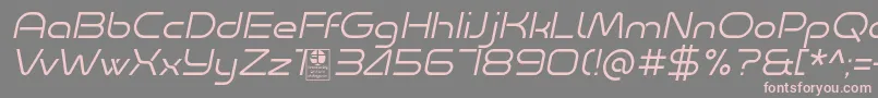 Minalis Light Italic Demo-fontti – vaaleanpunaiset fontit harmaalla taustalla