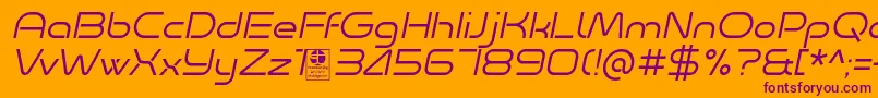 Minalis Light Italic Demo Font – Purple Fonts on Orange Background