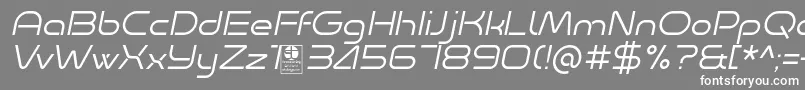 Minalis Light Italic Demo-fontti – valkoiset fontit harmaalla taustalla
