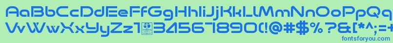 Minalis Regular Demo-fontti – siniset fontit vihreällä taustalla