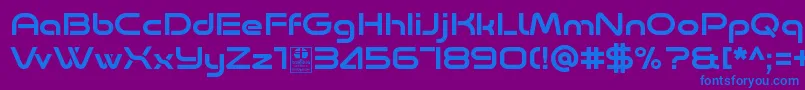 Minalis Regular Demo-Schriftart – Blaue Schriften auf violettem Hintergrund