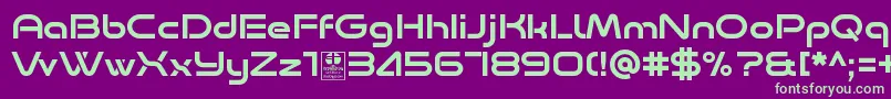 Minalis Regular Demo-fontti – vihreät fontit violetilla taustalla
