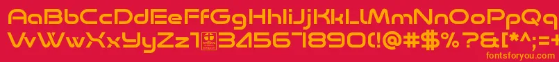 Шрифт Minalis Regular Demo – оранжевые шрифты на красном фоне