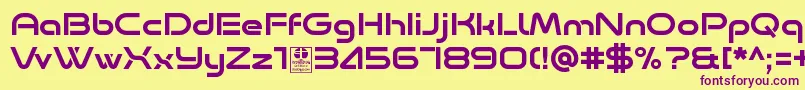 Minalis Regular Demo-Schriftart – Violette Schriften auf gelbem Hintergrund