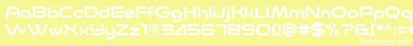 Шрифт Minalis Regular Demo – белые шрифты на жёлтом фоне