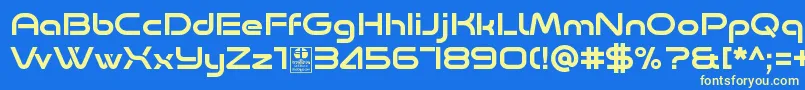 Minalis Regular Demo-Schriftart – Gelbe Schriften auf blauem Hintergrund