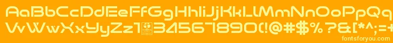 Minalis Regular Demo-Schriftart – Gelbe Schriften auf orangefarbenem Hintergrund