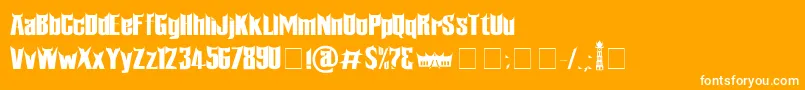 Minangkabau-Schriftart – Weiße Schriften auf orangefarbenem Hintergrund