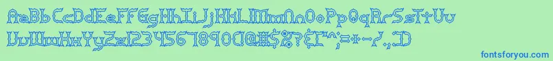 mincer Font – Blue Fonts on Green Background